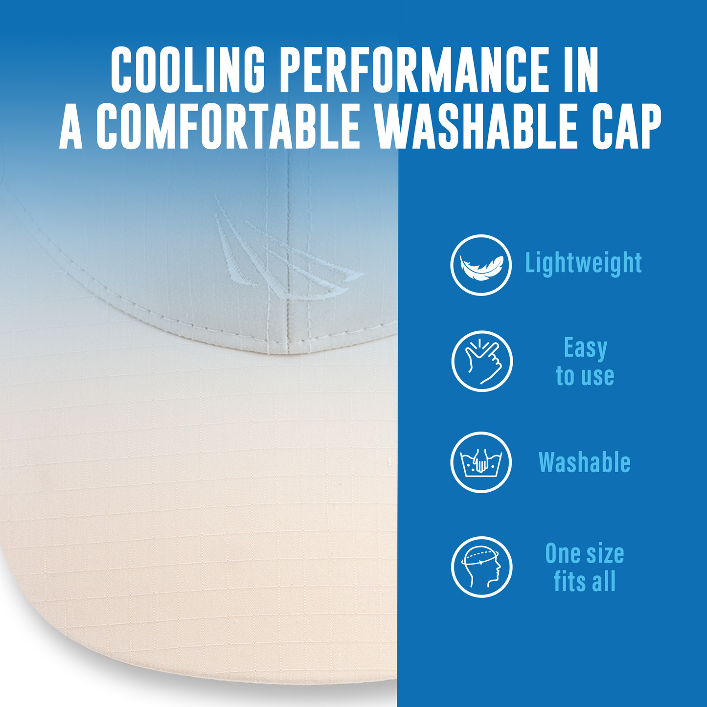 Panther Vision POWERCAP ICE Cooling Sun Hat – Instant Cooling Relief with Reusable Ice Packs, UPF 50 UV Sun Protection, Lightweight & Breathable for Hot Weather