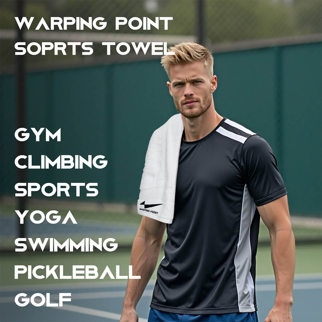 Warping Point Pickleball Towel - White