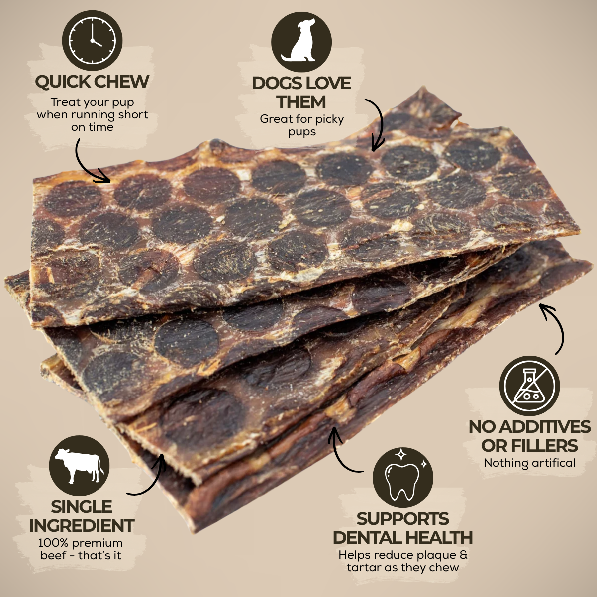 Bully Bunches - 6 Inch Beef Jerky Strip