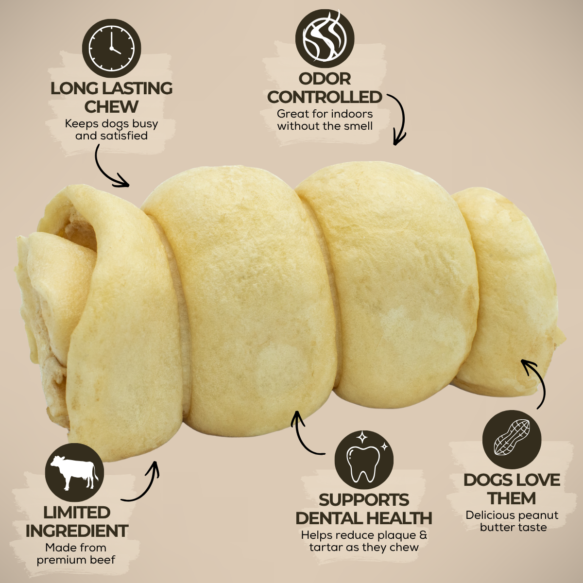 Bully Bunches - 5-6 Inch Peanut Butter Cheek Roll