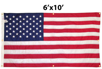 Flagman of America Nylon American Flag with Grommets Along Edges for Wall Hanging *Made in USA*