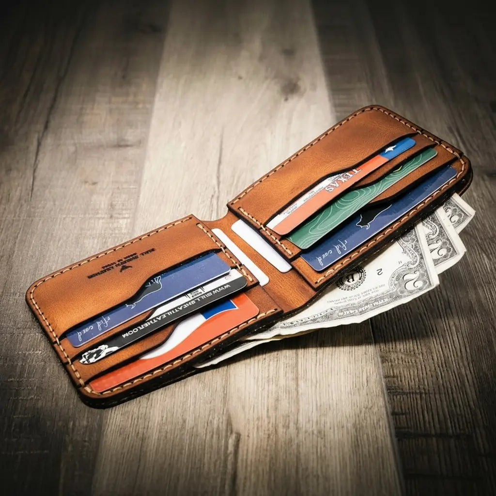 Bull Sheath Leather Big Bend Bifold Wallet