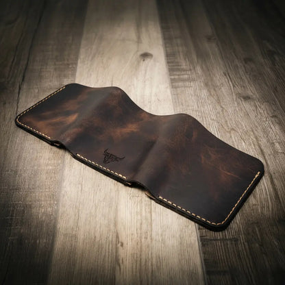 Bull Sheath Leather The Trinity Trifold Wallet