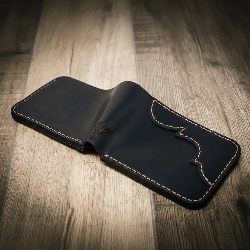 Bull Sheath Leather Western Bifold Wallet