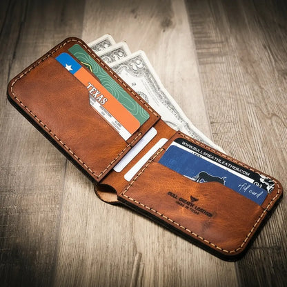 Bull Sheath Leather Western Bifold Wallet