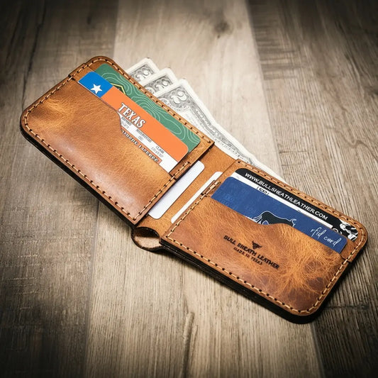 Bull Sheath Leather Western Bifold Wallet