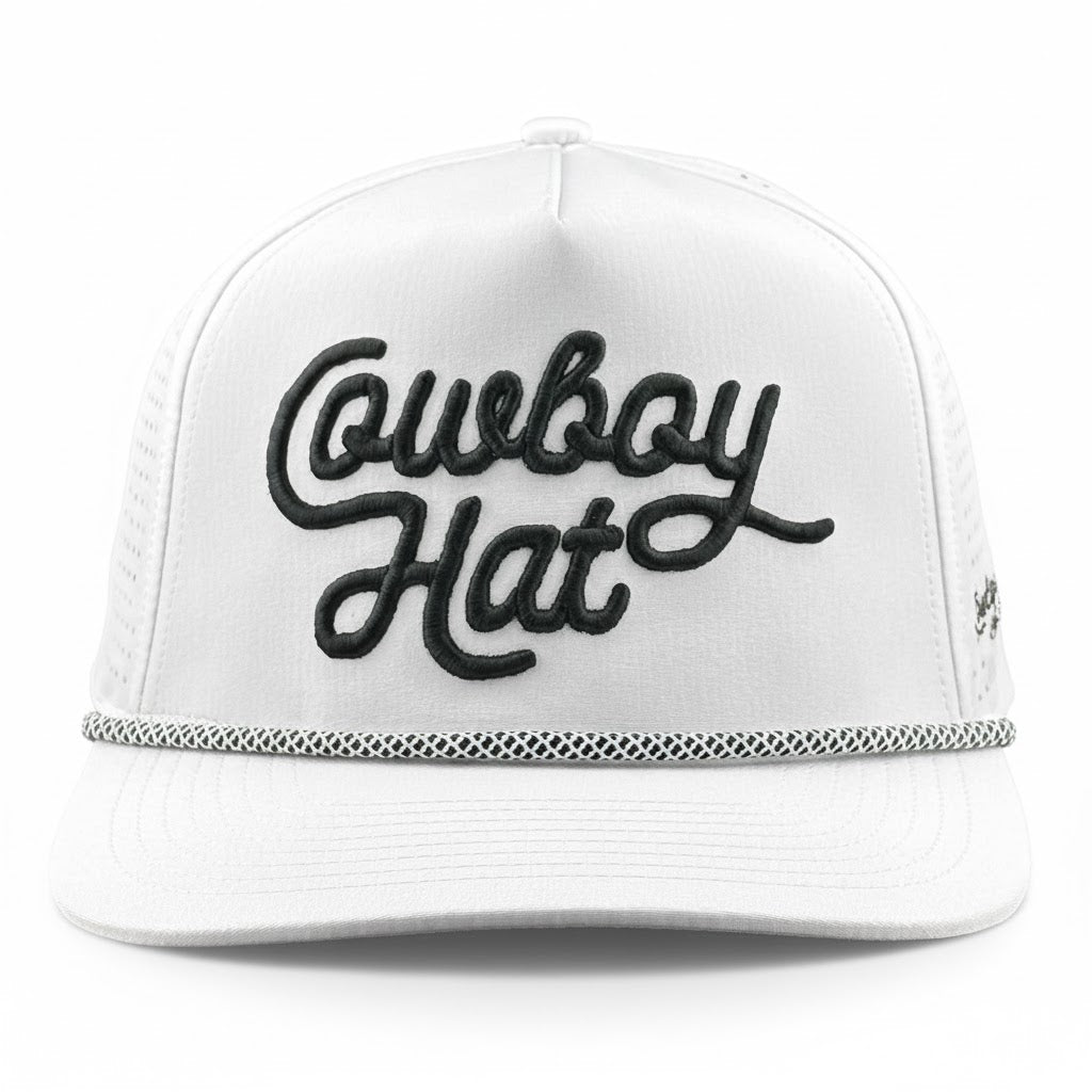 Cowboy Revolution “Cowboy Hat” Summer Edition - Performance Trucker Rope Hat - White