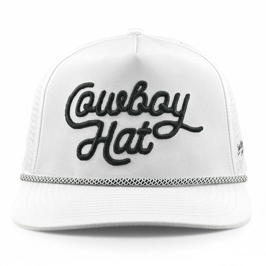 Cowboy Revolution “Cowboy Hat” Summer Edition - Performance Trucker Rope Hat - White