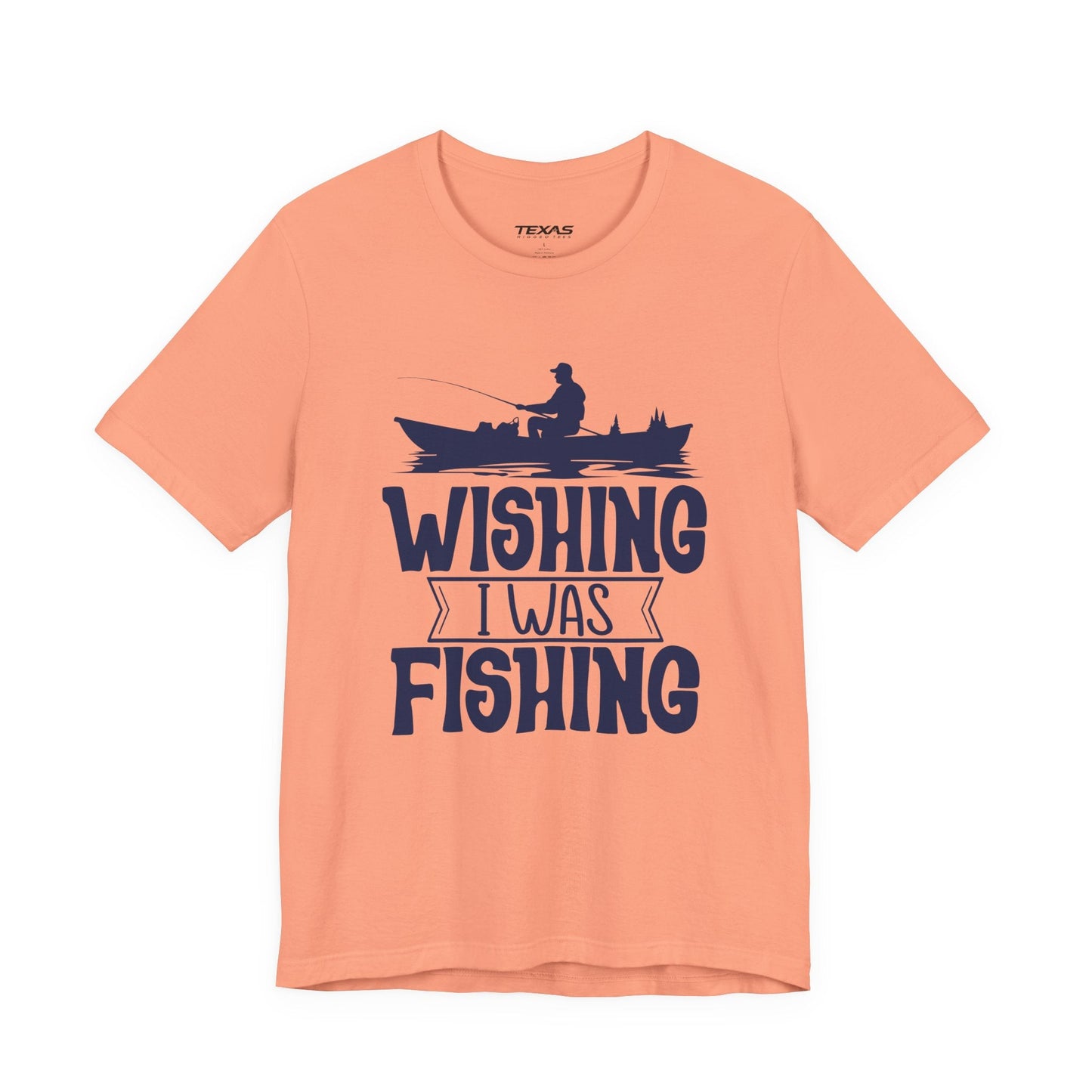 Texas Rigged Tees Wishing I Was Fishing (Boat Edition) — Unisex Cotton Tee