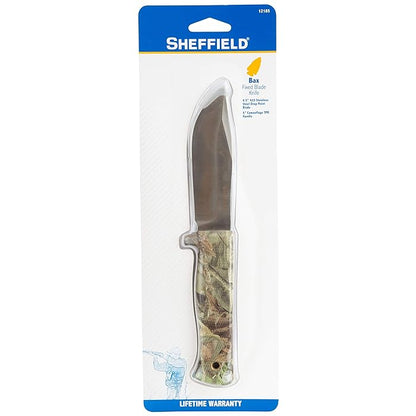 Sheffield 12185 Bax Camo Fixed Blade Hunting Knife