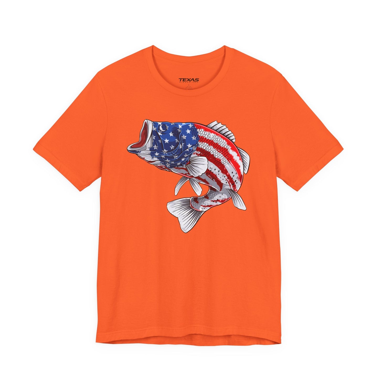 Texas Rigged Tees Patriotic Bass — Unisex Cotton Tee