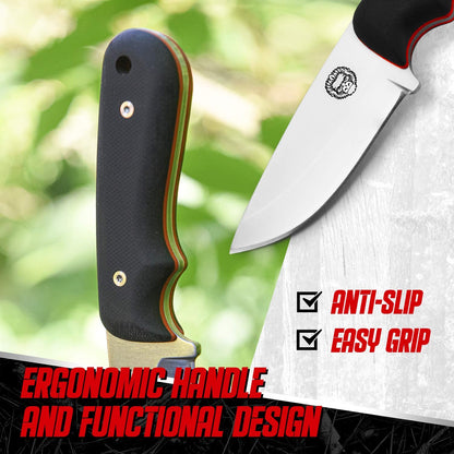 Holtzman's Gorilla Survival "THE REDLINE" FULL TANG SURVIVAL NECK KNIFE WITH G10 HANDLE