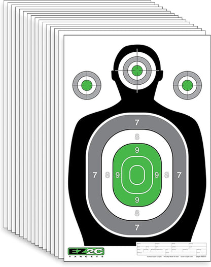 50 EZ2C RD11 12"x18" Silhouette Shooting Target, Premium Paper Targets Pad of 50
