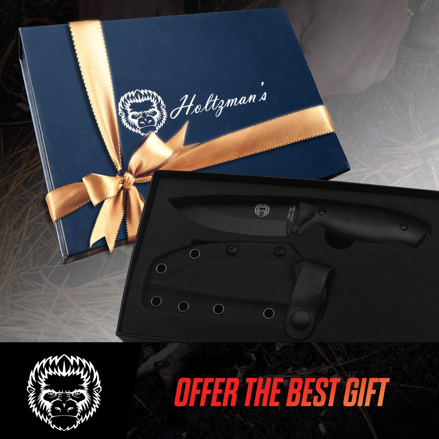 Holtzman's Gorilla Survival The Naked Bloodline Survival Knife Giftset for Men