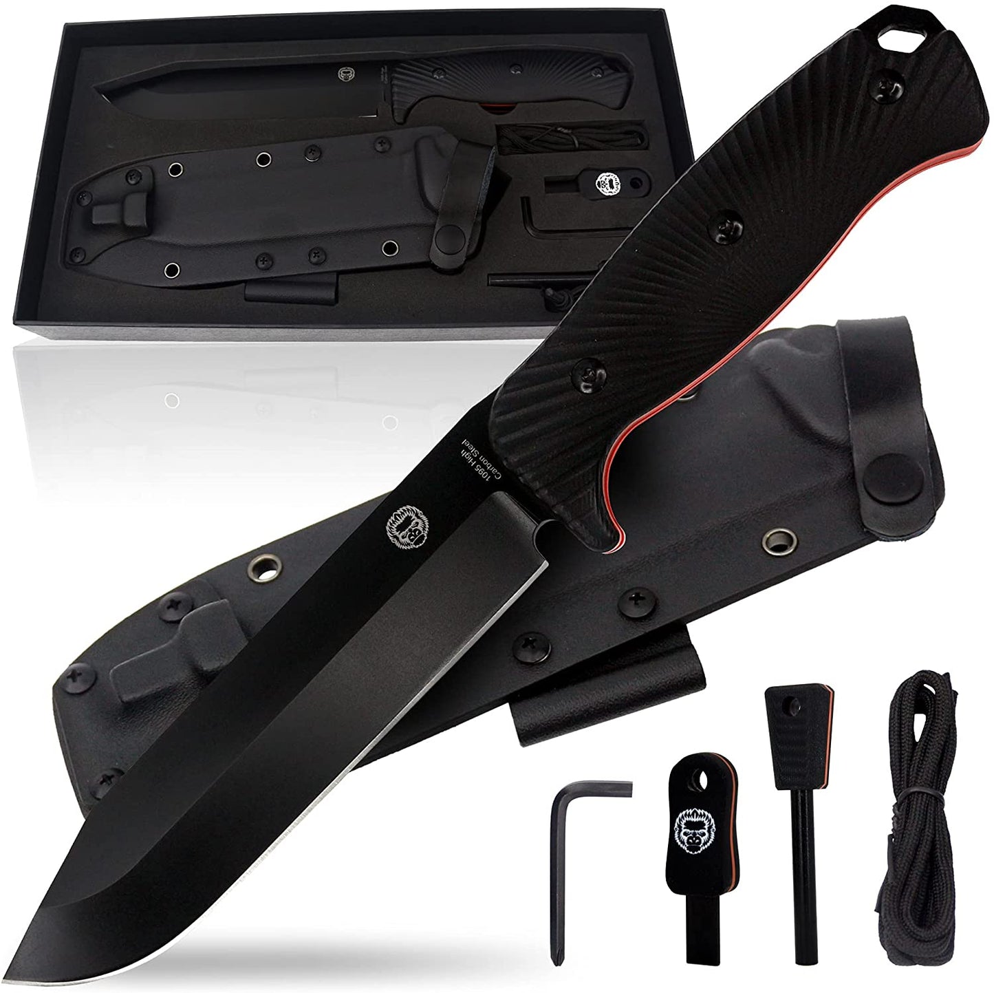 Holtzman's Gorilla Survival 12.32" LAVALINE SURVIVAL KNIFE WITH FIXED 1095 HIGH CARBON STEEL BLADE