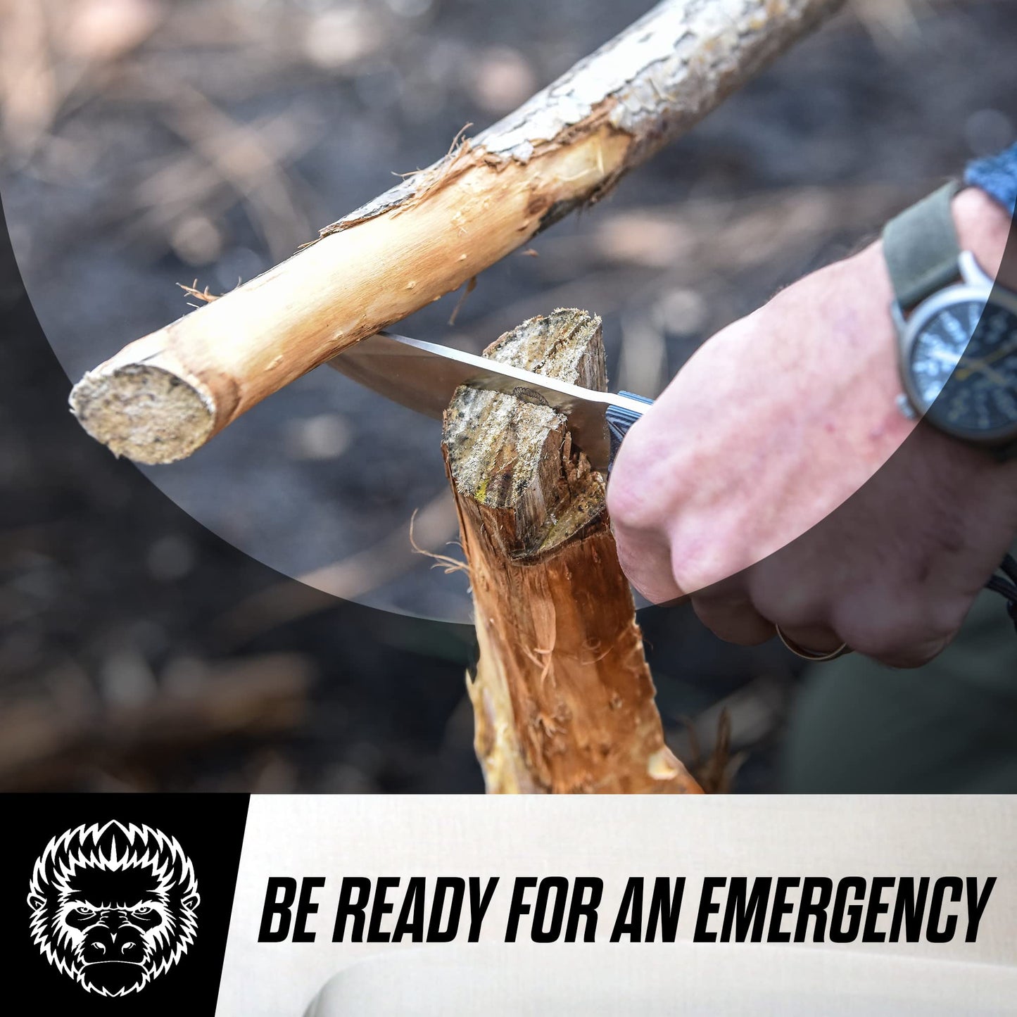 Holtzman's Gorilla Survival The Naked Silverback Survival Knife Giftset for Men