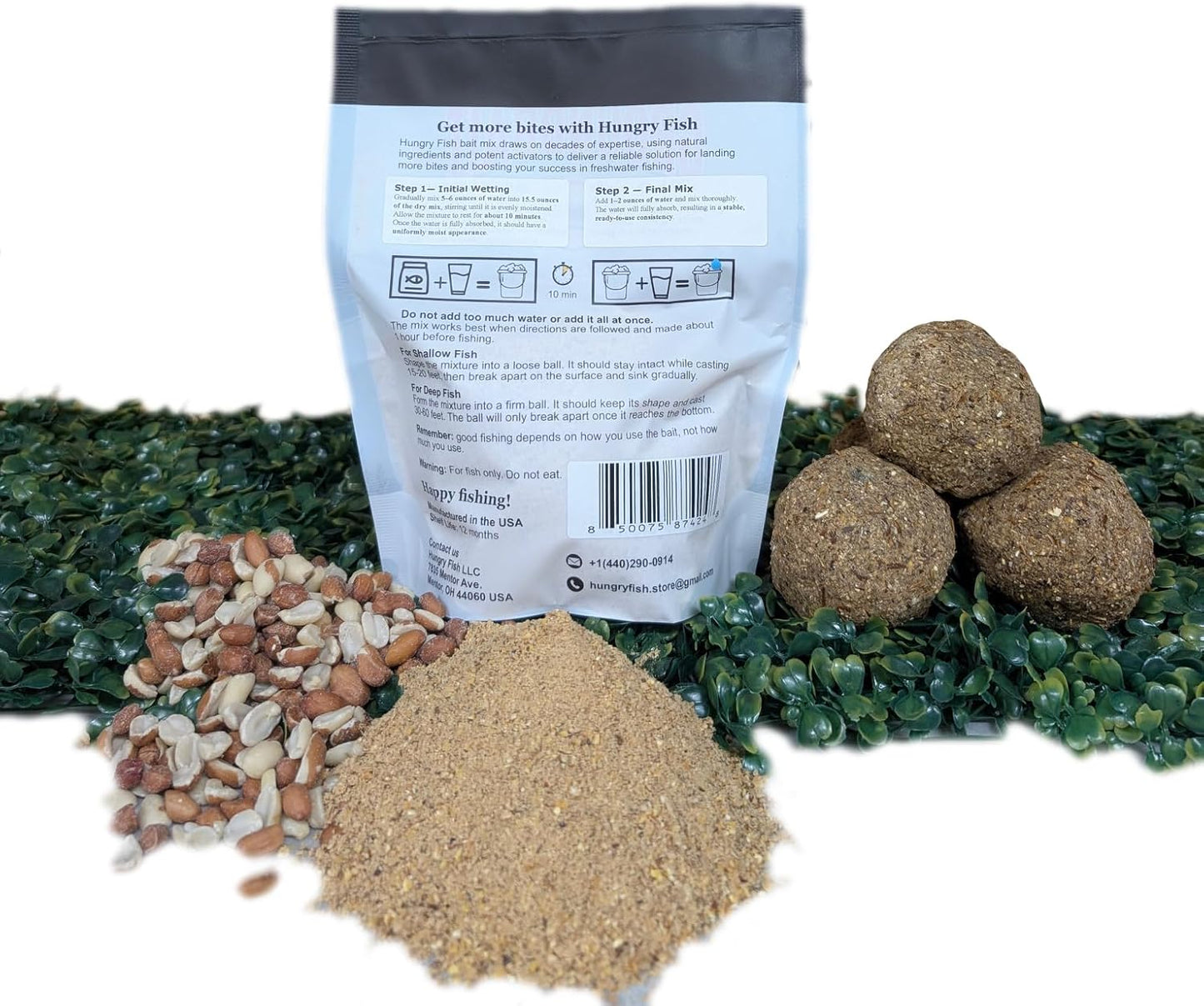 HungryFish GroundBait Mix - (Peanut) 15.9oz