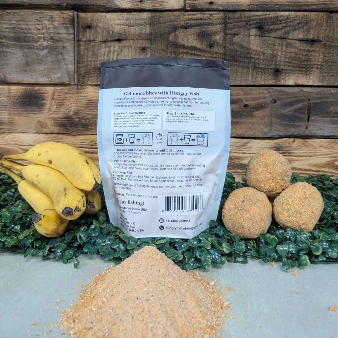 HungryFish GroundBait Mix - (Banana) 15.9oz