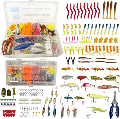 Hungryfish  Complete Fishing Lures Kit with Tackle Box - 320 Packs