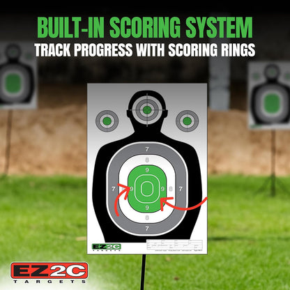50 EZ2C RD11 12"x18" Silhouette Shooting Target, Premium Paper Targets Pad of 50