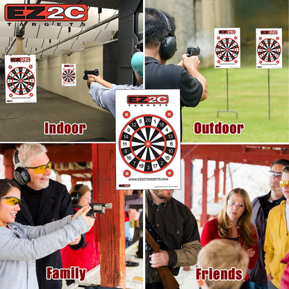EZ2C Targets #15: Dartboard Paper Shooting Target 11"x17" USA Made