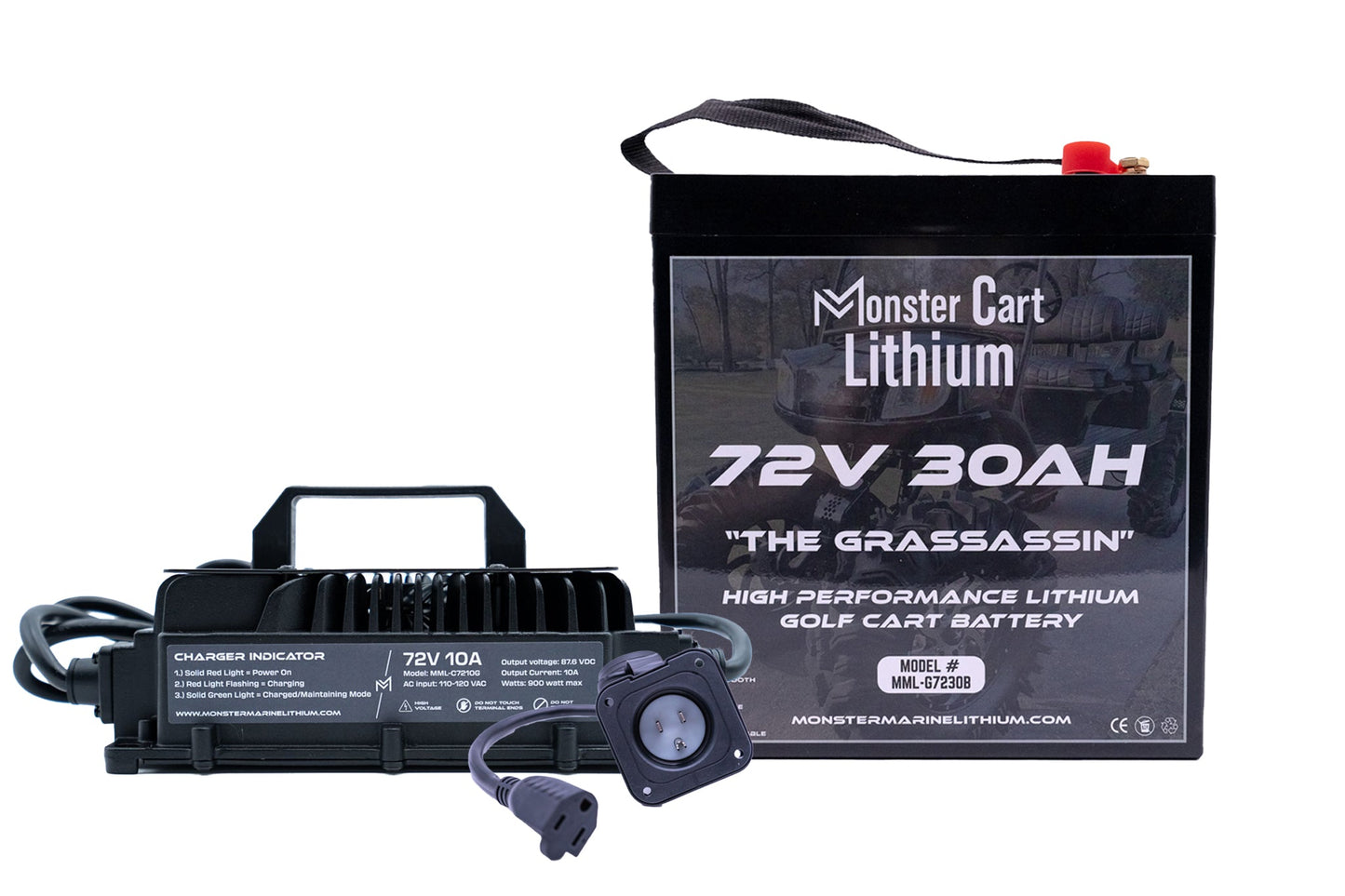 Monster Marine Lithium GRASSASSIN BUNDLE - 72V 30AH LITHIUM & 72V 10A WATERPROOF CHARGER