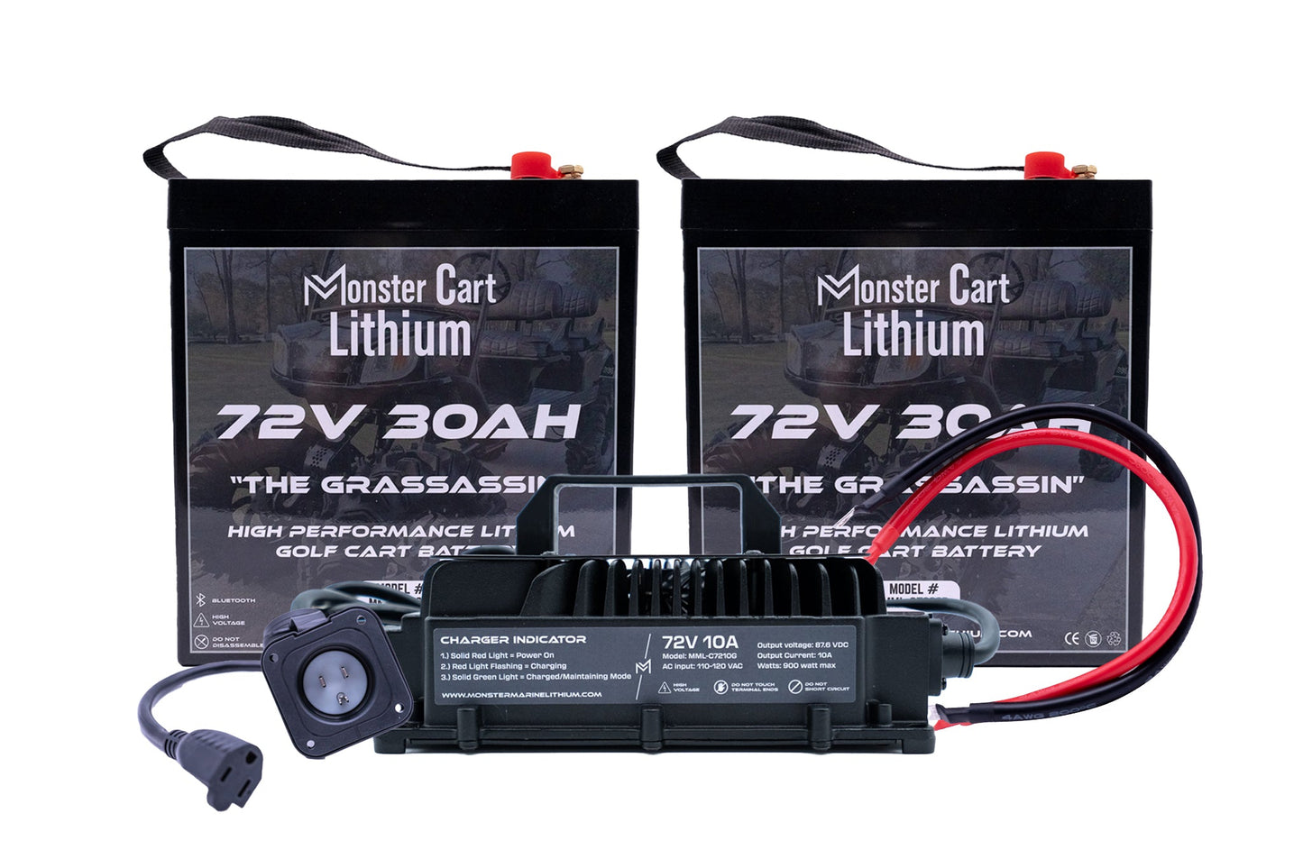 Monster Marine Lithium LARGE BUNDLE 72v 60Ah - (2) 72V 30AH LITHIUM & 72V 10A WATERPROOF CHARGER