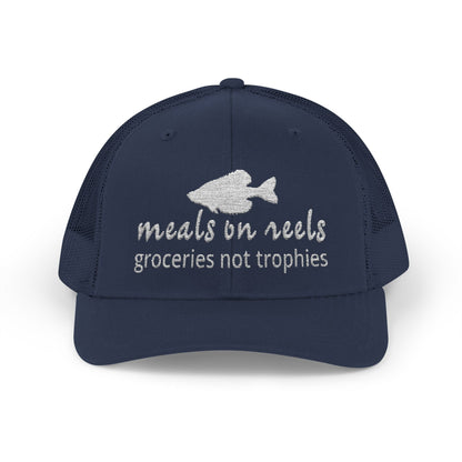Texas Rigged Tees Meals on Reels: Groceries Not Trophies — Embroidered Baseball Cap