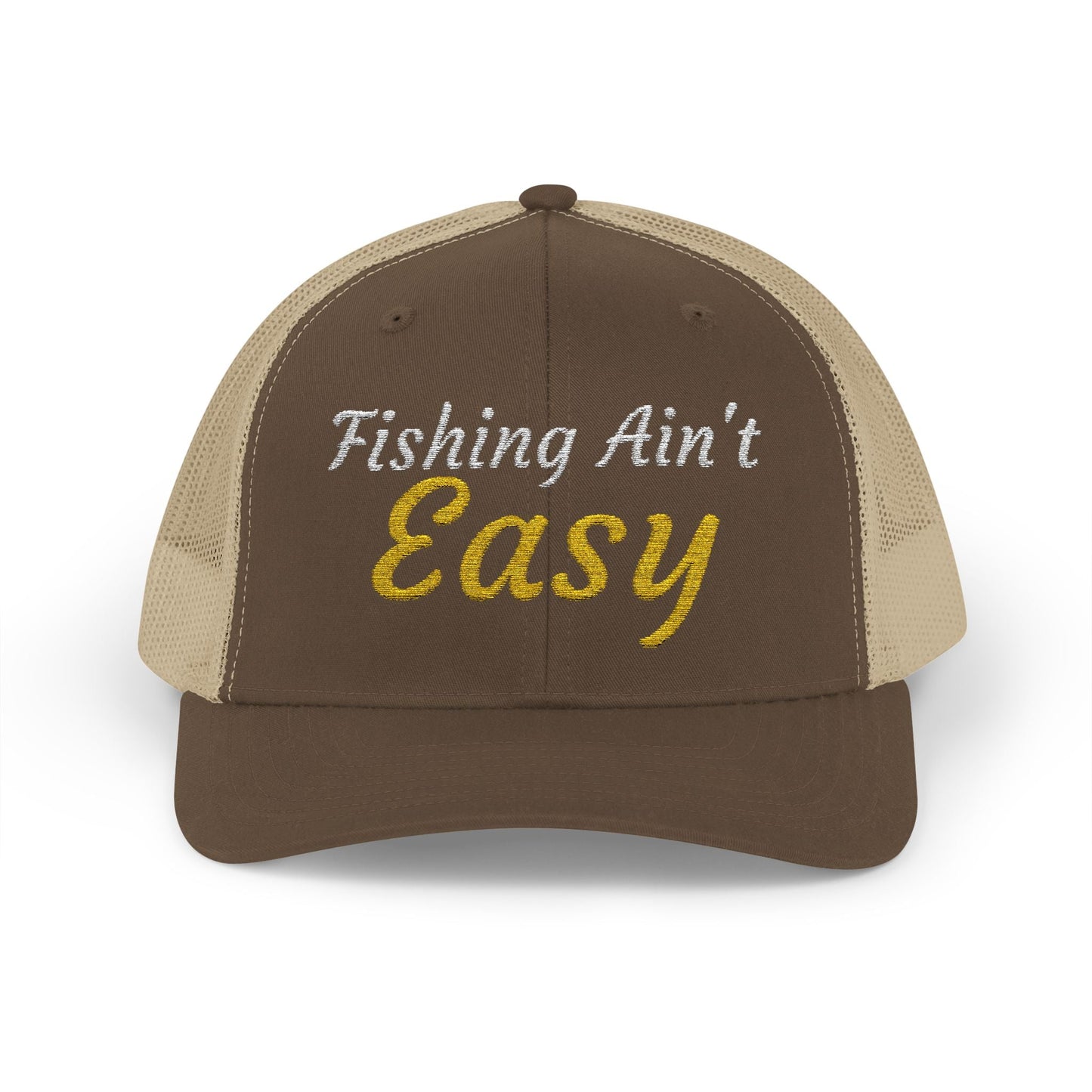 Texas Rigged Tees Fishing Ain't Easy — Embroidered Baseball Cap