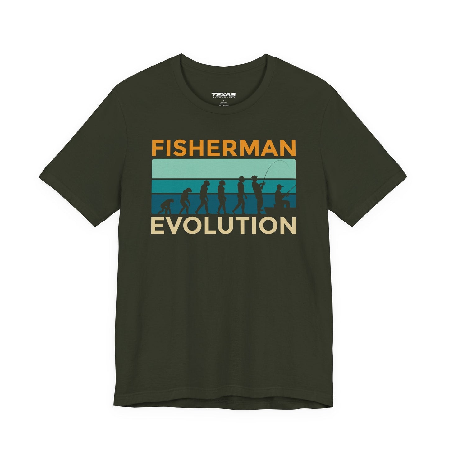 Texas Rigged Tees Fisherman Evolution — Unisex Cotton Tee