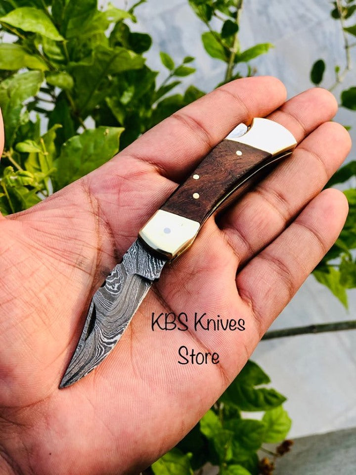 KBS Knives Rose Wood Handle Edc Pocket Knife