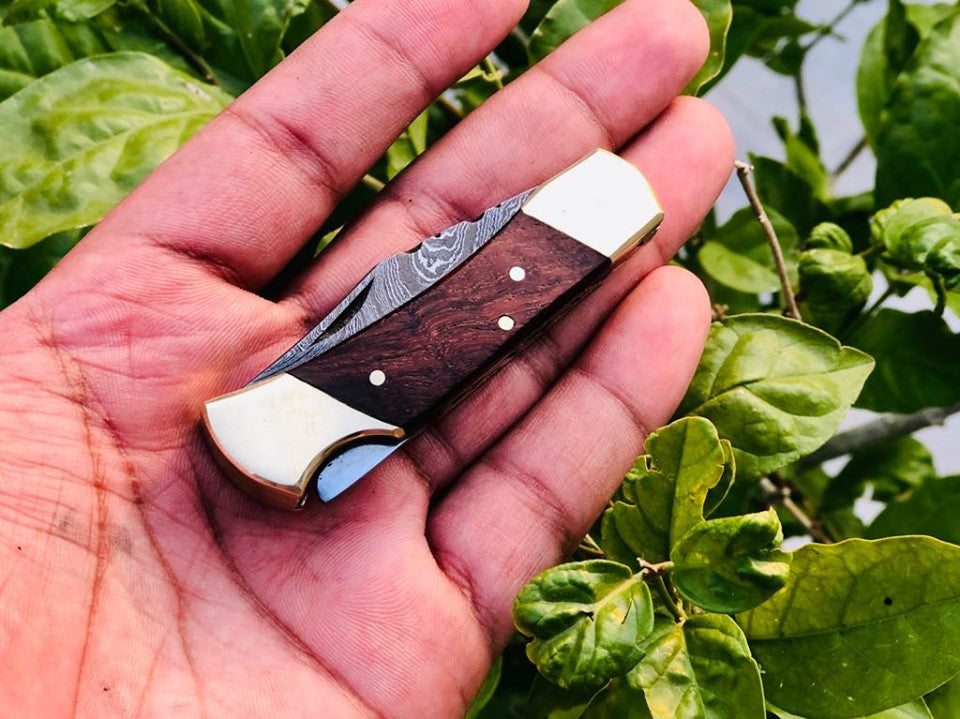 KBS Knives Rose Wood Handle Edc Pocket Knife