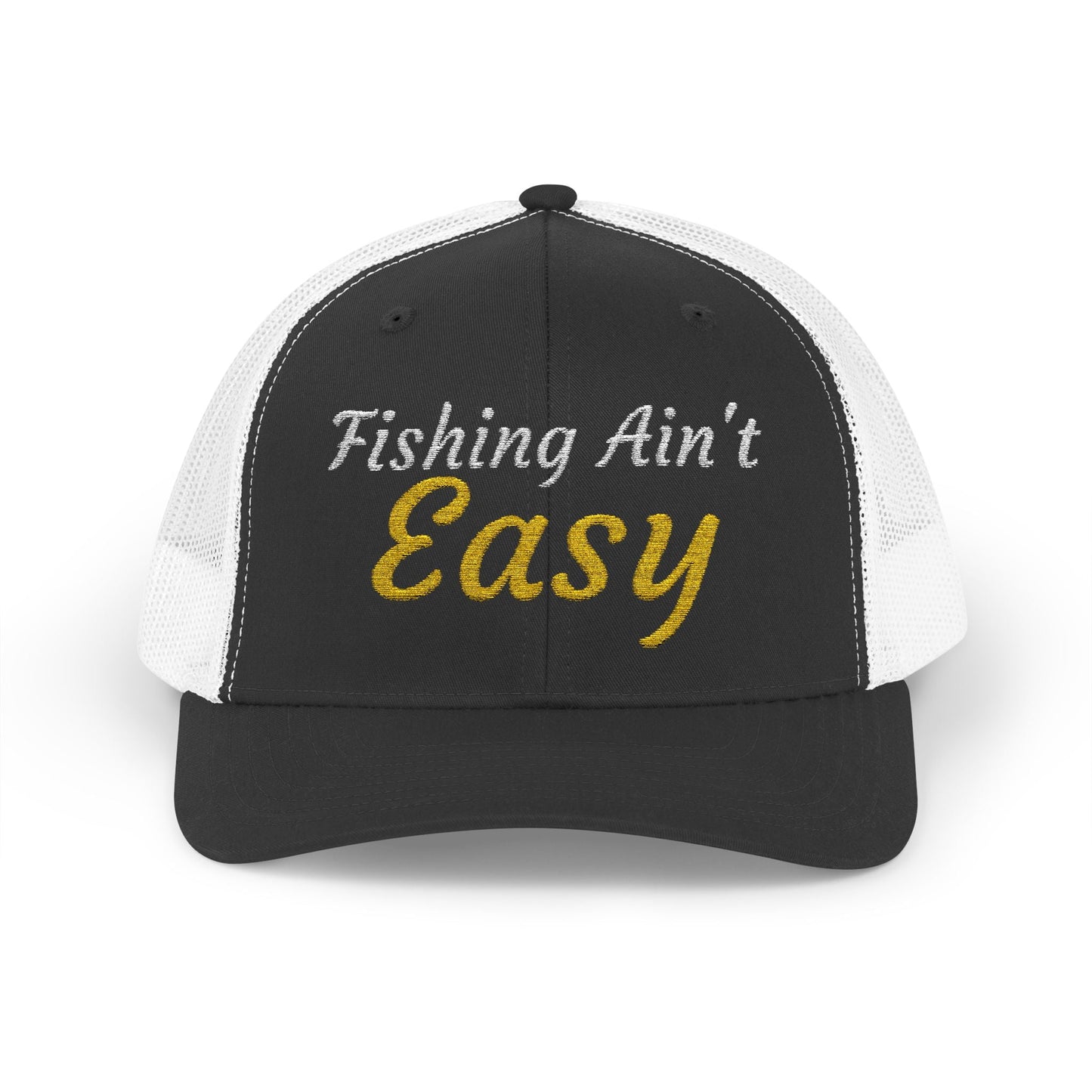 Texas Rigged Tees Fishing Ain't Easy — Embroidered Baseball Cap
