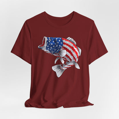 Texas Rigged Tees Patriotic Bass — Unisex Cotton Tee