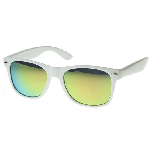 zeroUV Retro Horned Rime Sunglasses With Flash Mirror Lenses 8075