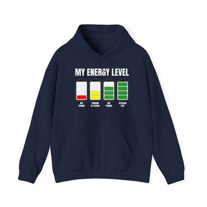 Texas Rigged Tees My Energy Level — Unisex Hooded Sweatshirt
