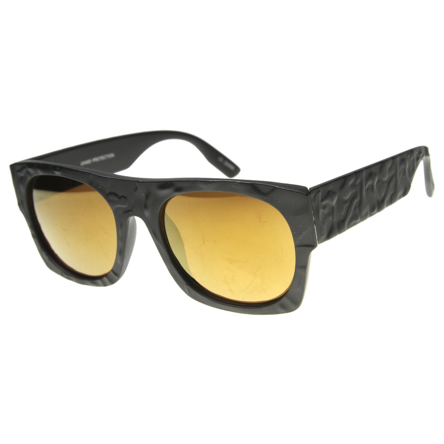 zeroUV Unique Textured Square Flat Top Sunglasses 9866
