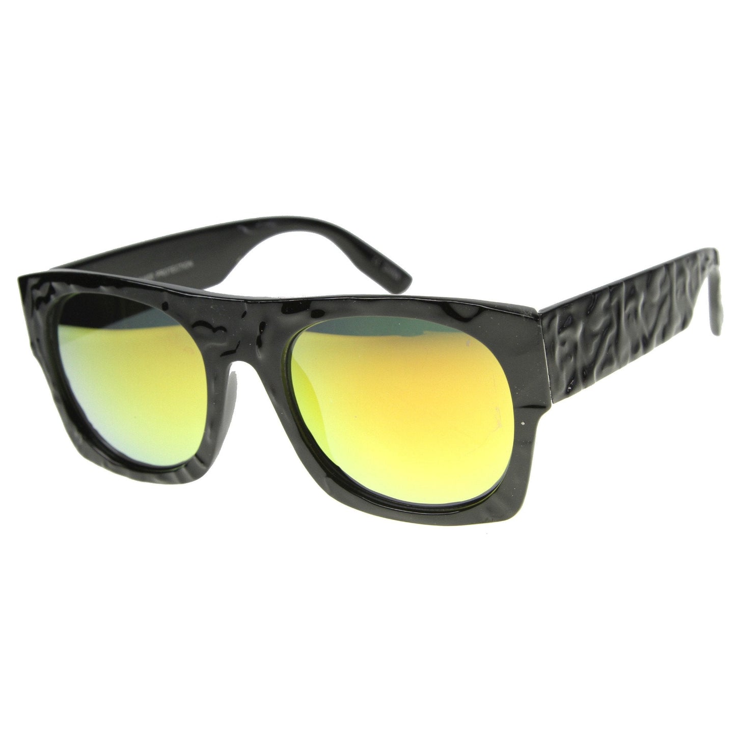 zeroUV Unique Textured Square Flat Top Sunglasses 9866