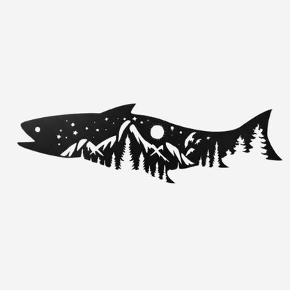 MetalPlex - Salmon Fish Design - Metal Wall Art
