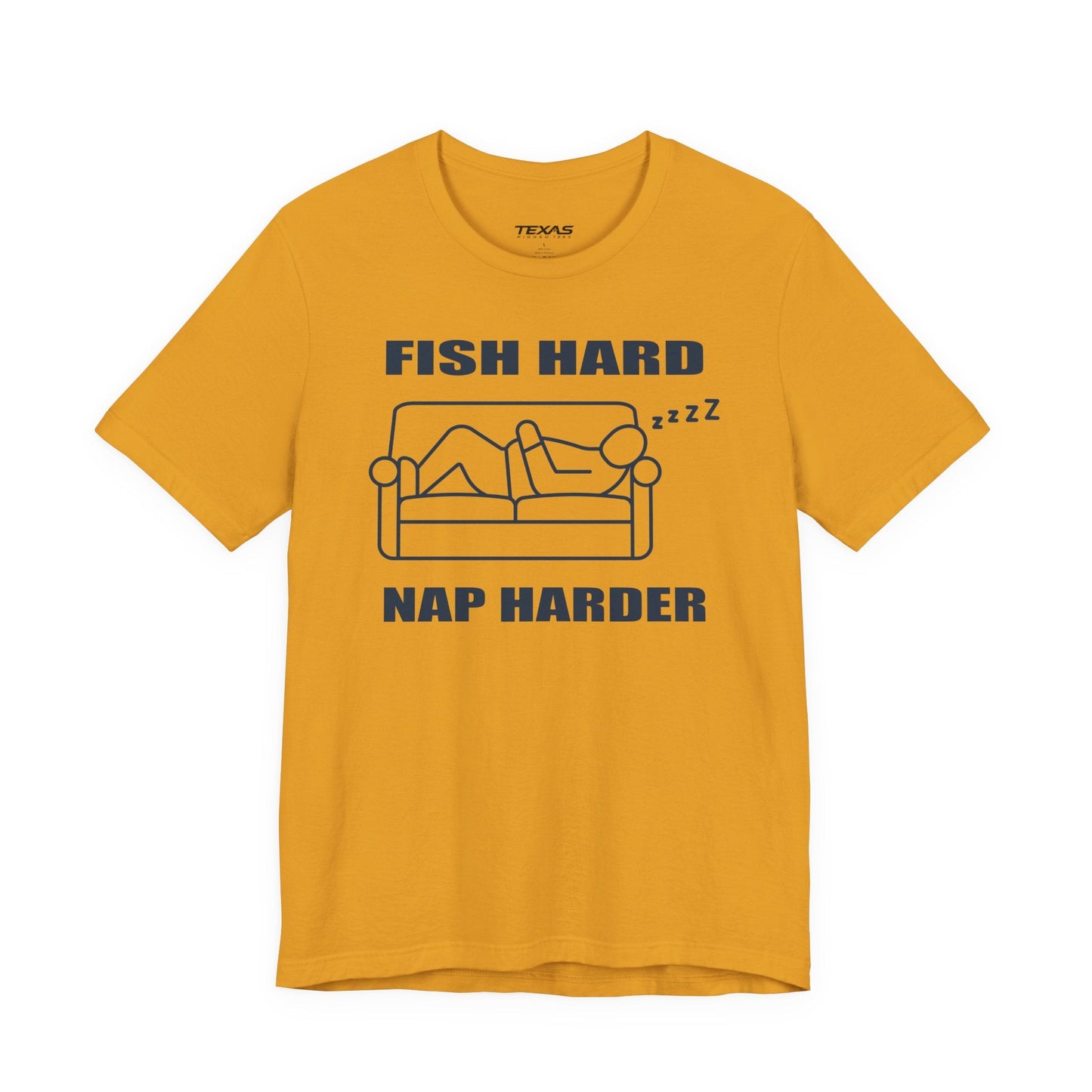 Texas Rigged Tees Fish Hard, Nap Harder — Unisex Cotton Tee