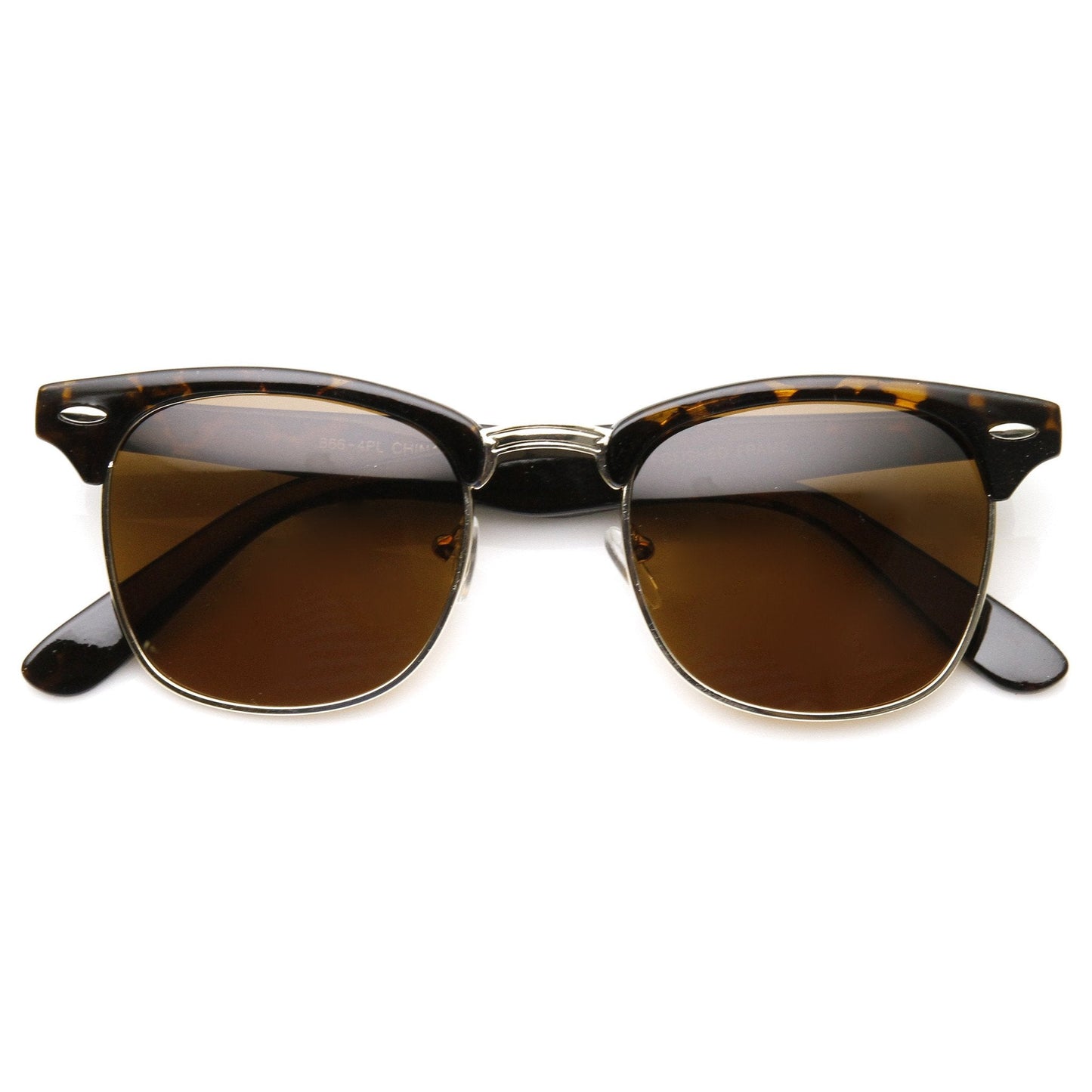 zeroUV  - Vintage Half Frame Polarized Horned Rim Sunglasses 2936