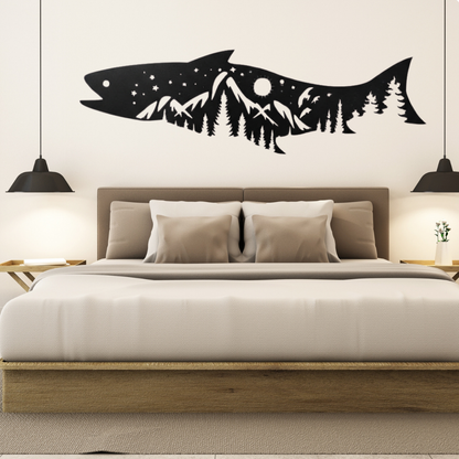 MetalPlex - Salmon Fish Design - Metal Wall Art