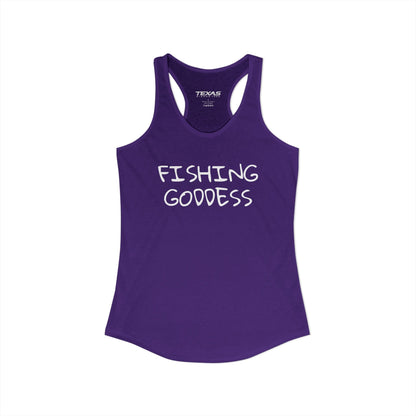 Texas Rigged Tees Fishing Goddess — Women’s Racerback Tank