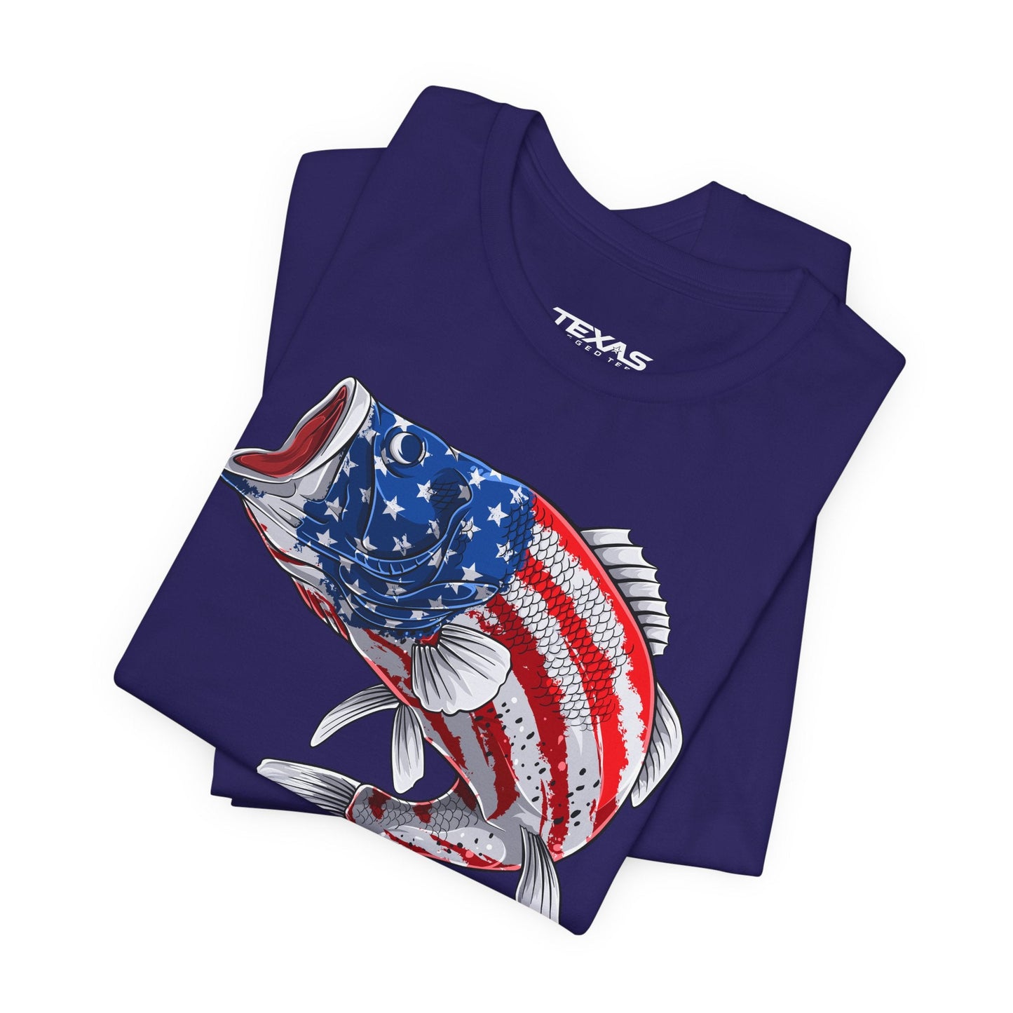 Texas Rigged Tees Patriotic Bass — Unisex Cotton Tee