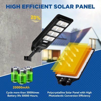 Langy Solar Lights 200W All in one solar Parking Lot Lights -25,000 lumens
