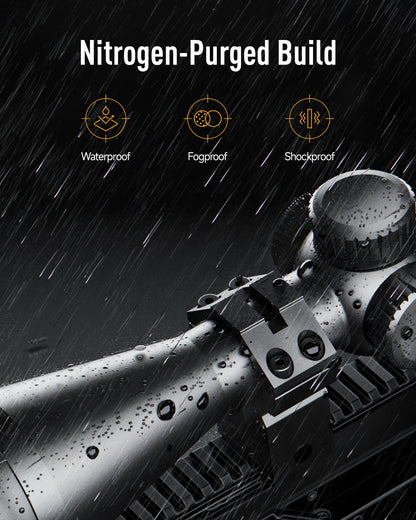 Pinty Scopes 4-12x44 Red & Green Illuminated Optical Riflescope Reticle AO Scope