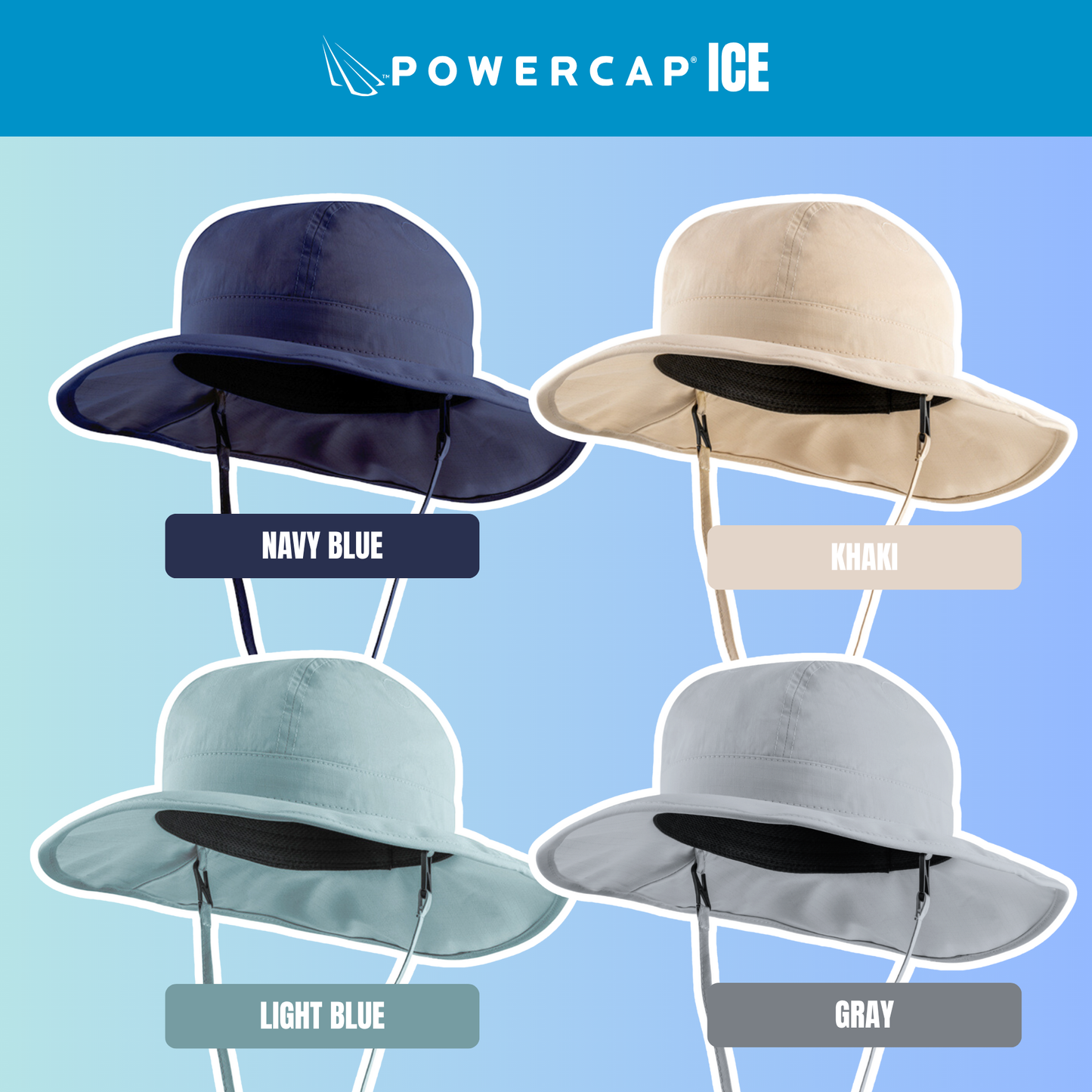 Panther Vision POWERCAP ICE Cooling Sun Hat – Instant Cooling Relief with Reusable Ice Packs, UPF 50 UV Sun Protection, Lightweight & Breathable for Hot Weather