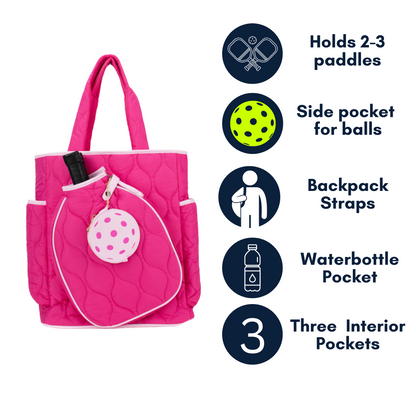 Queen of the Court Fifth Ave Pickleball Convertible Tote Bag/Backpack