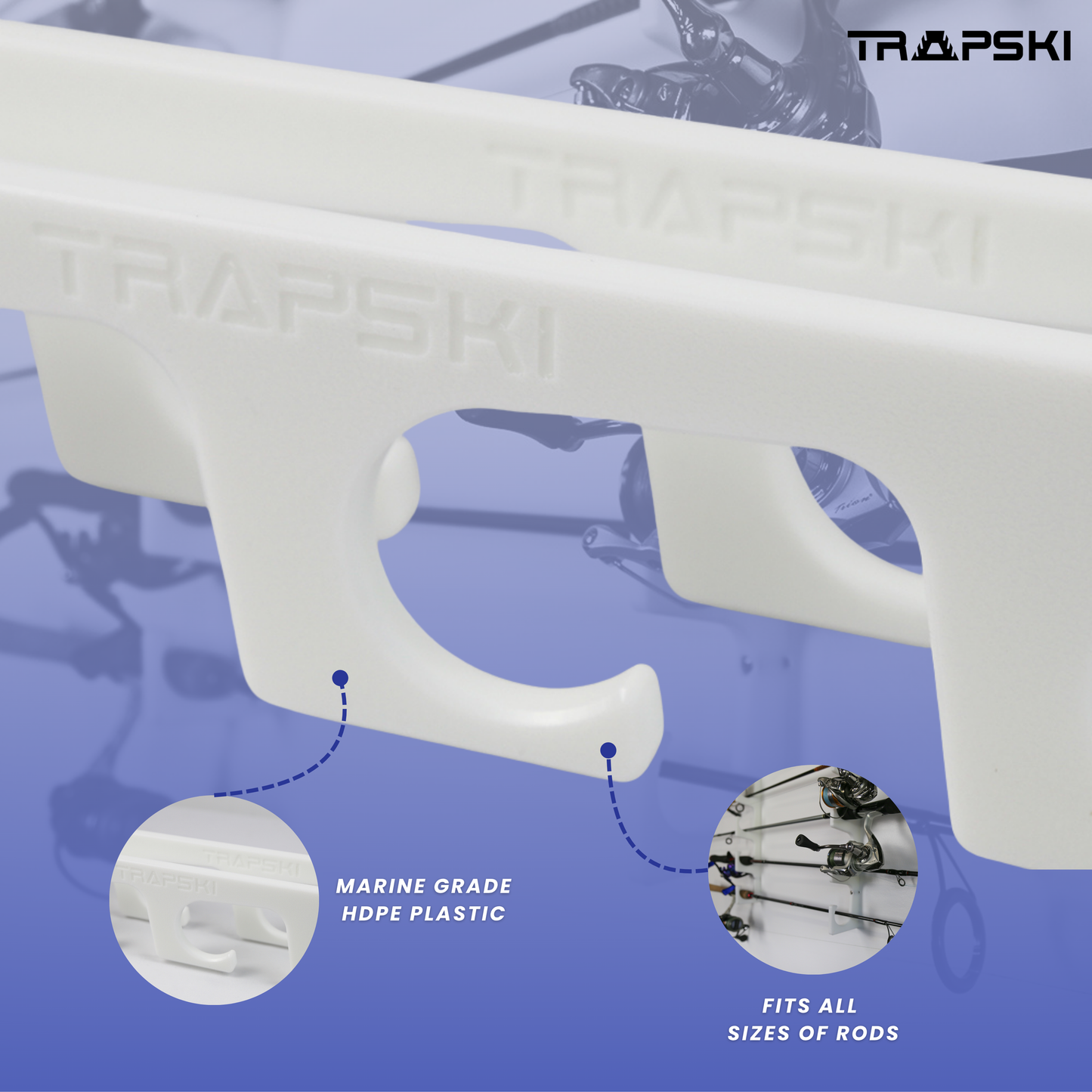 TRAPSKI Fishing Rod/Pole Holder Rack Organizers