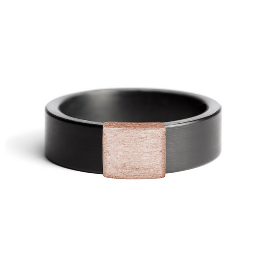 Everyday Outdoors Gunmetal 7mm 14kt Rose Gold Barrel Band
